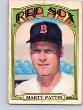 VINTAGE BASEBALL CARD OPC 1972 BOSTON RED SOX MARTY PATTIN   NO115