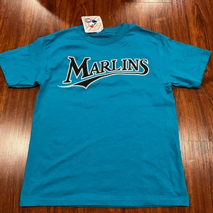 Majestic Youth Florida Marlins Teal Jersey Shirt Large L MLB Boys Florida - Picture 1 of 6