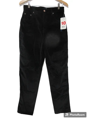 Pantalones de mezclilla Bill Blass talla 10 nuevos con etiquetas PANTALONES DE TERCIOPELO ELÁSTICOS SUAVES negros tiro alto para mujer Foto 1 de 4