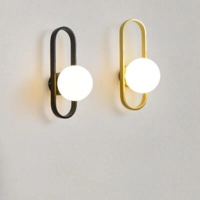 Modern Wall Lighting Glass Wall Lamp Indoor Bedroom Wall Light Black Wall Sconce - Image 1 of 4