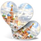 2 x Heart Stickers 10 cm - St Basil's Cathedral Moscow Russia  #24248