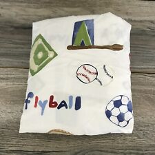 POTTERY BARN KIDS Favorite SPORTS Football Basketball Crib Fitted Sheet 