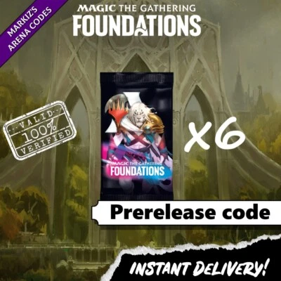 Foundations 6 Boosters Prerelease Code MTG Arena card ⚡Auto⚡ - Image 1 of 2