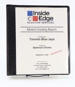 Original Inside Edge 9/11/01 Toronto Blue Jays Advanced Scouting Report Orioles - Imagen 1 de 20