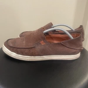 Olukai Mens Size 9 Unmarked Pahono Slip-on Loafers Brown Leather Shoes - Picture 1 of 10