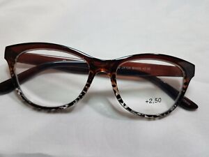 NEW Jessica Simpson Brown/Ombre Cat Eye Reading Glasses Readers