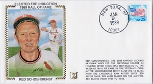 Red Schoendienst Zaso Z Silk Cachet 1989 Baseball HOF Induction - Picture 1 of 1