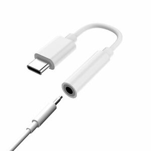 Universal USB Type C to 3.5mm AUX Headphone Adapter Jack Cable For Android white