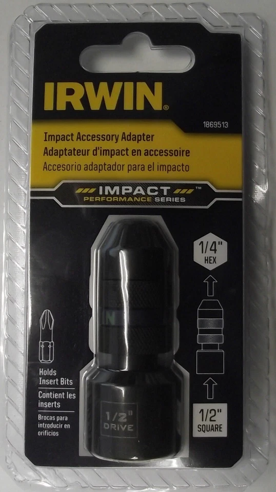 IRWIN Tools 1869513 Impact 1/2" To 1/4" Hex Square Drive to Hex Shank Socket - Image 1 of 1