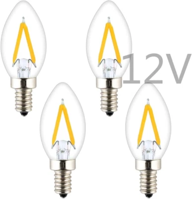 C7 12V-24V DC 1W LED Mini Candle Bulb, 12 Volts Low Voltage Input, RV Lighting C - Image 1 of 4