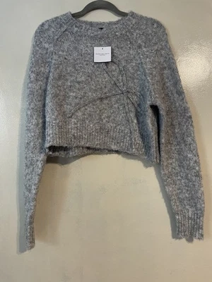 NUEVO CON ETIQUETAS American Eagle Corto Lazo Gris Suéter Talla XS Coqueta Preppy Foto 1 de 4