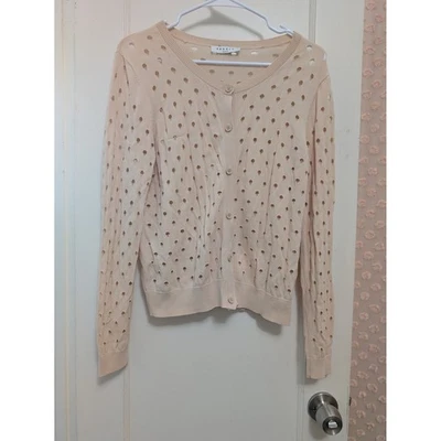 Nuevo sin etiquetas Cárdigan Suéter Sandro Paris Beige Tejido Abierto Butto Manga Larga Talla Grande Foto 1 de 4