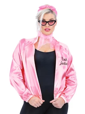 Chaqueta y accesorios para mujer Smiffys Grease rosa para mujer, con licencia oficial 195 Foto 1 de 3