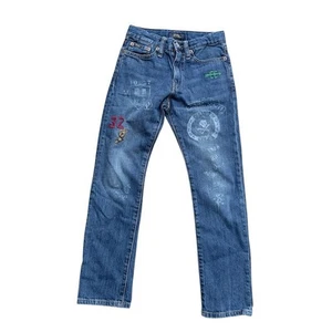 Polo Ralph Lauren Sullivan Slim Embroidered Denim Jeans Blue Kids Boys Size S - Picture 1 of 3