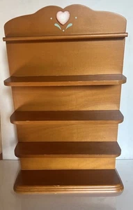 Vtg. Farmhouse 80's/90's Country Wood Heart Wall/Counter Trinket Shelf Kitchen - Picture 1 of 9