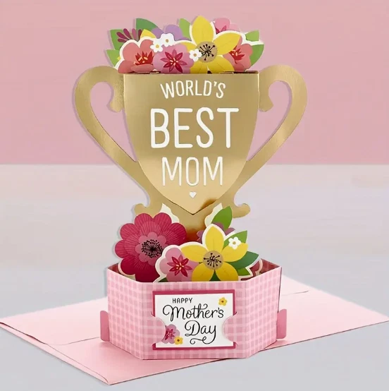 TARJETA EMERGENTE 3D - Día de la Madre, divertido lindo regalo para la mejor mamá con sobre Foto 1 de 4