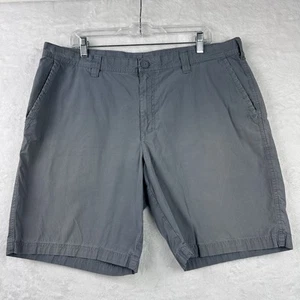 Columbia Mens Flat Front Shorts Cotton Gray Size 38" Inseam 10" - Picture 1 of 19
