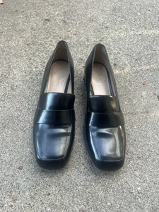 M Gemi Shoes 38.5 Black Penny Loafer Leather Dress Shoes Casual Women - Picture 1 of 9