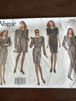 Vogue Pattern 2820 Misses Jacket, Dress, Top, Skirt, Shorts, Pants Sz 6-10 - Image 1 of 3