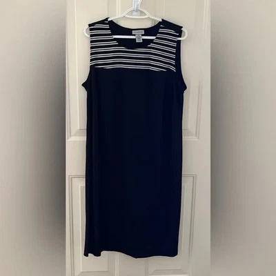 Catherines плюс размер 0 X черный белый эластичной вязаное платье - Изображение 1 из 3