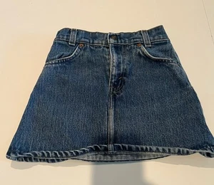 Vintage Little Levi’s White Tab Denim Skirt Girls 6 Made In USA EUC - Picture 1 of 7