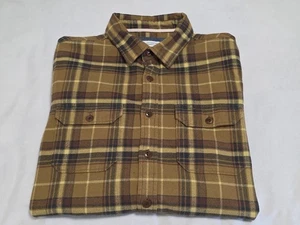 Ace Rivington Santa Barbara Winter Flannel Button-up Birch Bark Utility Shirt M - Picture 1 of 18