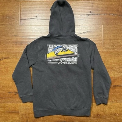 Винтажный Quicksilver толстовка с капюшоном свитер молодежи L серый полный молнии толстовка Surf Sk8 Y2K - Изображение 1 из 4