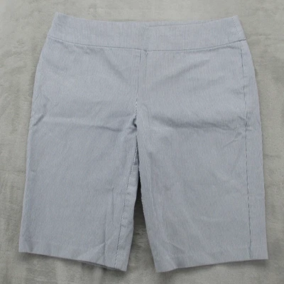 Pantalones Cortos Adelgazantes Chico's So Para Mujer 0.5 Cortos Azul Rayas Bermudas Elastizados Foto 1 de 4
