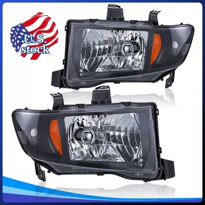 Nuevo Juego Faros Lámpara Izquierda y Derecha para Honda Ridgeline 2006-2014 Negro Halógeno Foto 1 de 4