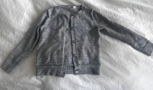 Bonpoint Girls Wool Grey Cardigan Sweater Top Size 4 - Picture 1 of 11