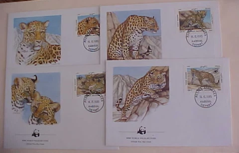 AFGHANISTAN  4 DIFF. FDC WILDLIFE 1985 CACHET UNADDRESSED Cover