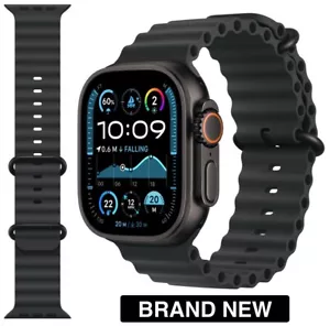 Genuine Apple Watch Ultra BLACK OCEAN BAND 49mm 46mm 45mm Black Titanium Finish - Picture 1 of 16