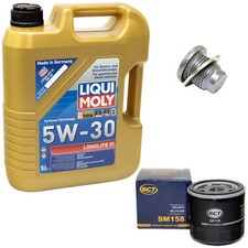 Engine oil set 5W-30 5 liters + oil filter SM 158 + screw for Mercedes CLA 109 HP