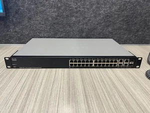 cisco sg300-28pp 28 Port Gigabit PoE Managed Switch. One Rack Ear bent. - Picture 1 of 4