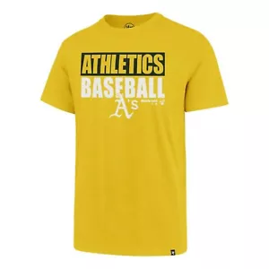 Oakland Athletics MLB Gold Blockout Super Rival T-Shirt by '47Brand/ XL/NWT!! - Picture 1 of 2