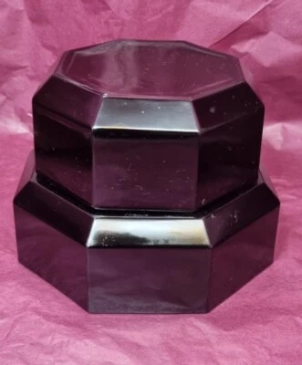 VINTAGE ARCOROC FRANCE OCTIME BOWLS BLACK 2 SIZES PAIR OF BOWLS - image 1 of 4