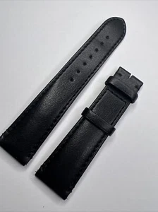Authentic Cartier Black Leather 19mm Strap Band For Use with 16mm Tang - Picture 1 of 4