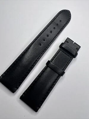 Authentic Cartier Black Leather 19mm Strap Band For Use with 16mm Tang - Image 1 of 4