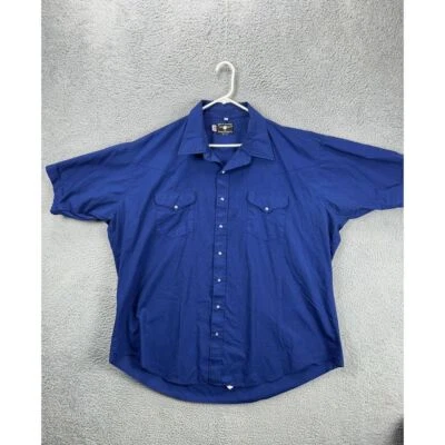 Camisa Flying R Ranchwear Para Hombres 3XL Azul Perla Occidental Botón a Presión Vaquero Clásica Foto 1 de 4