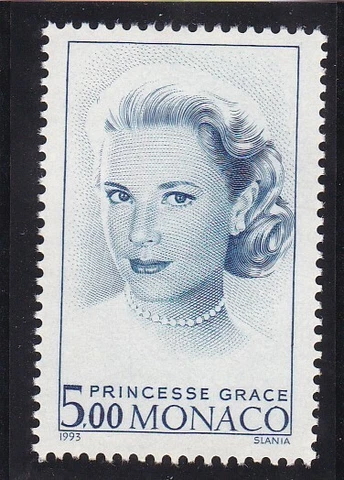 Monaco Stamp #1851 Princess Grace in Black Stamp Mount Unused NH Cover