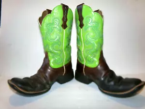 WOMENS ARIAT TOMBSTONE SQUARE TOE LEATHER WESTERN COWGIRL COWBOY BOOTS SIZE 6.5 - Picture 1 of 6