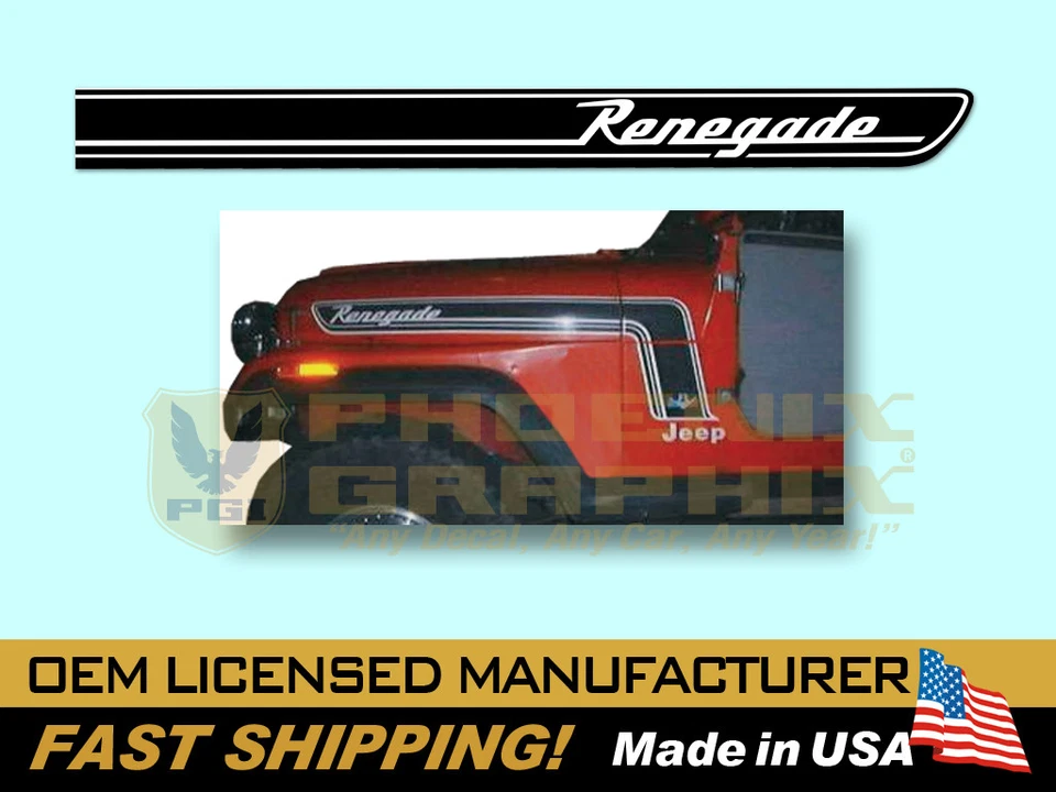 Jeep Renegade CJ5 1974 1975 kit de calcomanías y rayas Foto 1 de 1