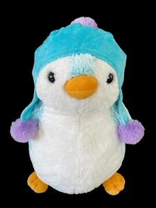 Aurora World Plush Blue Penguin Sparkly Hat w Purple Pom Pom 16” Toy 2015 - Picture 1 of 9