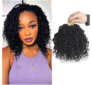 Goddess Locs Crochet Hair Faux Locs Synthetic Hair Boho Style - 8 Inch (9 Packs) - Picture 1 of 19