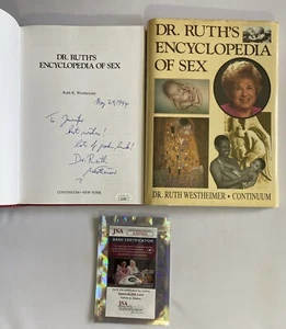 DR. RUTH Westheimer Signed ENCYCLOPEDIA OF SEX book ~ JSA Autograph ~ 1st Print - Imagen 1 de 9