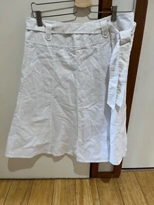 Katies Ladies White Key Basic Linen Blend Skirt, Size 10, NEW with tag - Picture 1 of 3