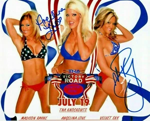 ANGELINA LOVE & VELVET SKY SIGNED BEAUTIFUL PEOPLE TNA 8x10 PHOTO ~SIGNED COA - Bild 1 von 4