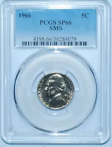 1966 PCGS SMS MS66 SP66 Jefferson Nickel - Picture 1 of 2