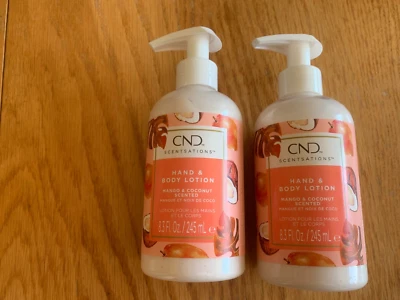 X2 Brandneu CND Scentsations MANGO & COCONUT Hand & Body Lotion 245ML DUO