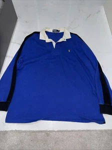 Polo by Ralph Lauren Polo Shirt Mens XL Long Sleeve Pony Logo Collar Cotton Blue - Picture 1 of 5